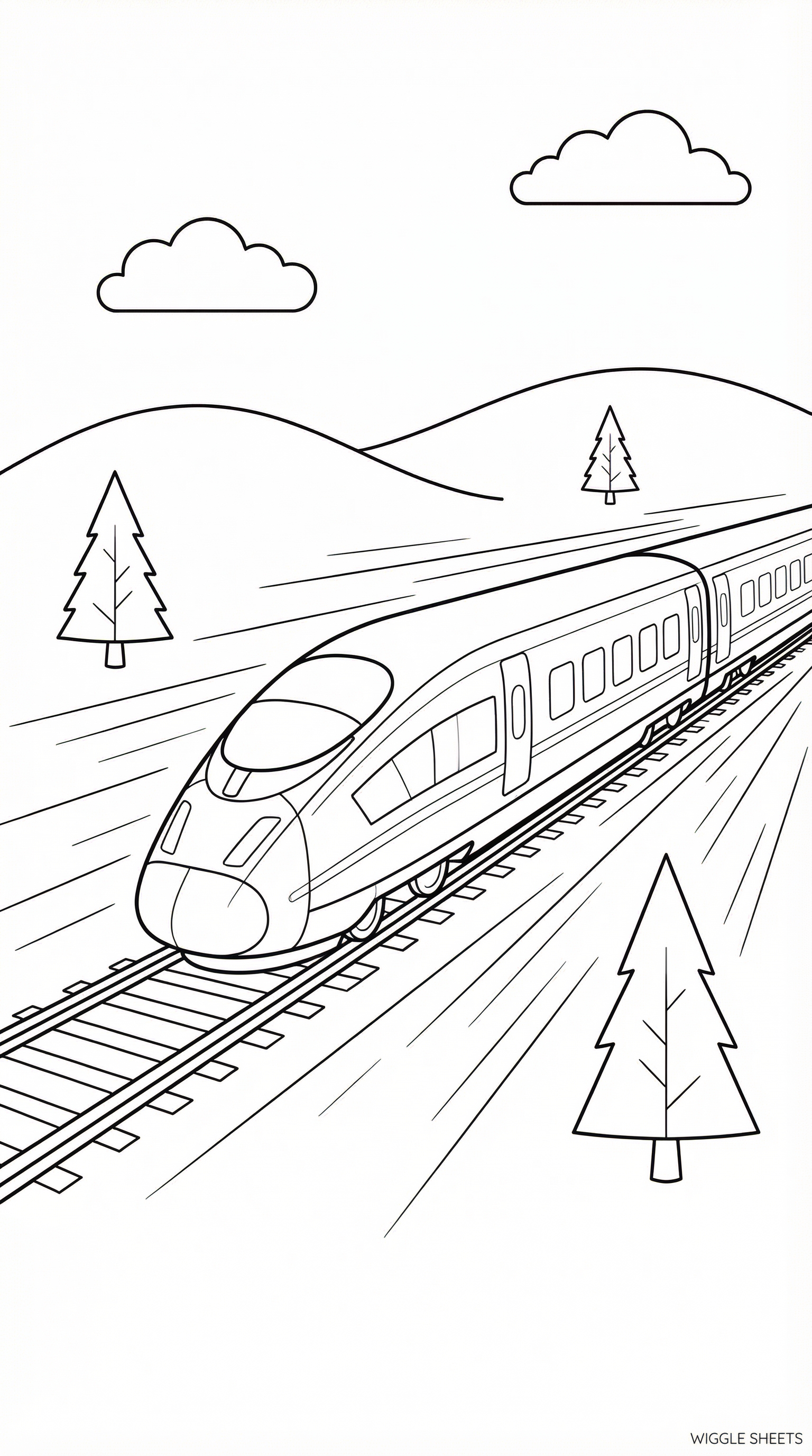 Super Fast Train Coloring Page